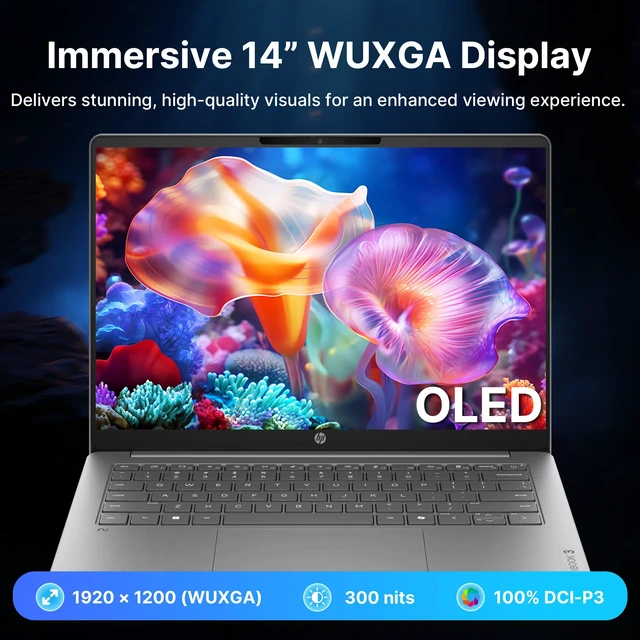 Alt view image 5 of 7 - HP OmniBook 3 14" 2K OLED Copilot+ PC Laptop, Snapdragon X X1-26-100, 16GB LPDDR5X, 1.25TB Storage (256GB SSD+1TB Docking Station), Qualcomm Adreno GPU, FHD IR Camera, Wi-Fi 6E, Win 11, Graphite