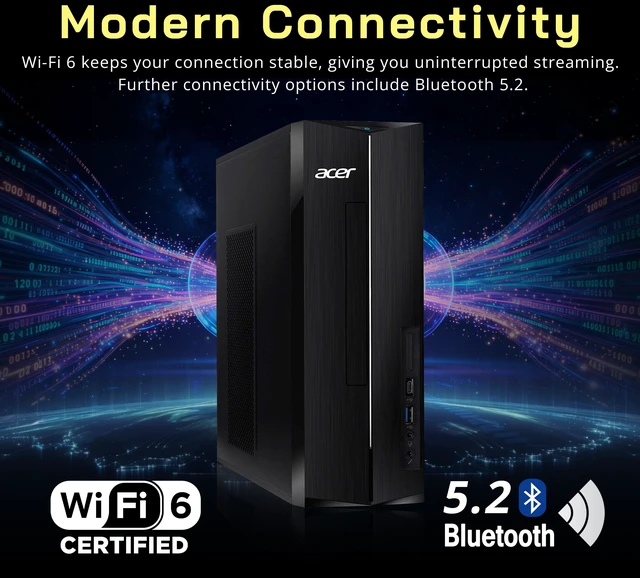 Alt view image 5 of 7 - Acer Aspire XC1715 Desktop,Intel Processor N150,8GB DDR5,512GB SSD+1TB Docking Station,Intel Graphics,Win 11 Pro,USB Keyboard&Mouse,Wi-Fi 6,Black