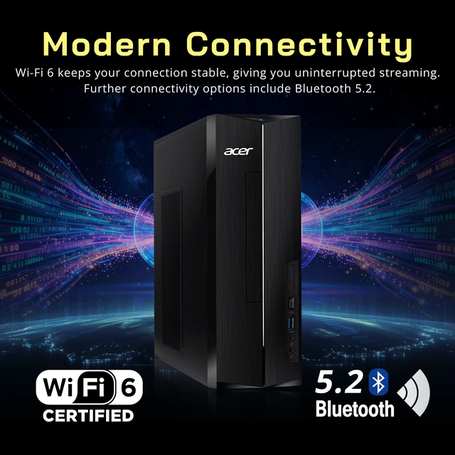 Alt view image 5 of 7 - Acer Aspire XC1715 Desktop,Intel Processor N150,8GB DDR5,512GB SSD+1TB Docking Station,Intel Graphics,Win 11,USB Keyboard&Mouse,Wi-Fi 6,Black