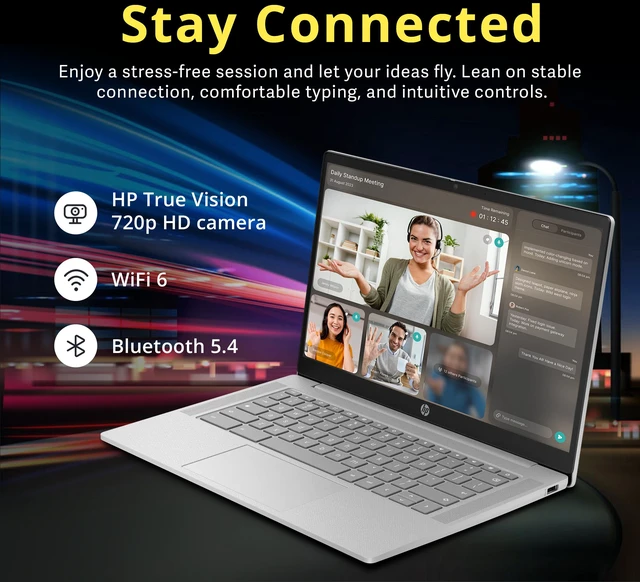 Alt view image 4 of 7 - HP 14" HD Display Chromebook,MediaTek Kompanio 540,4GB RAM,64GB eMMC+128GB Dock Set,Chrome OS,Modern Gray