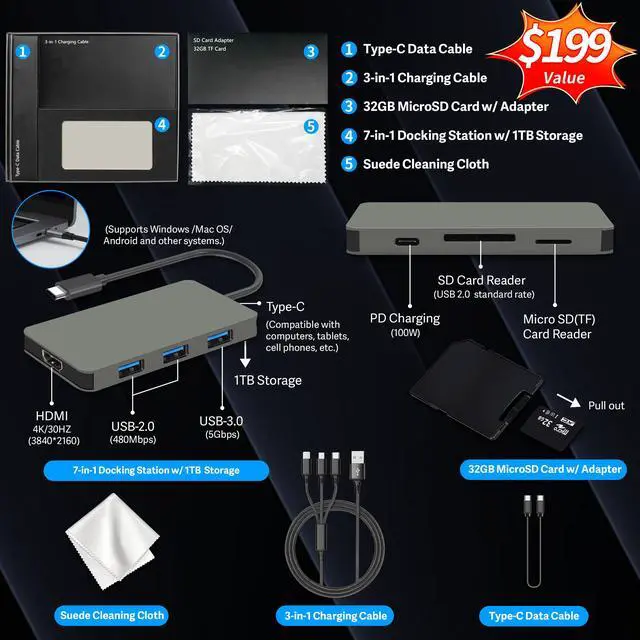 Alt view image 2 of 7 - HP 14" OmniBook X Laptop for Work & Creation, Snapdragon X Plus, 16GB LPDDR5X, 1.5TB Storage (512GB SSD+1TB Docking Station), Adreno Graphics, Long Battery Life, Webcam, Windows 11, Meteor Silver