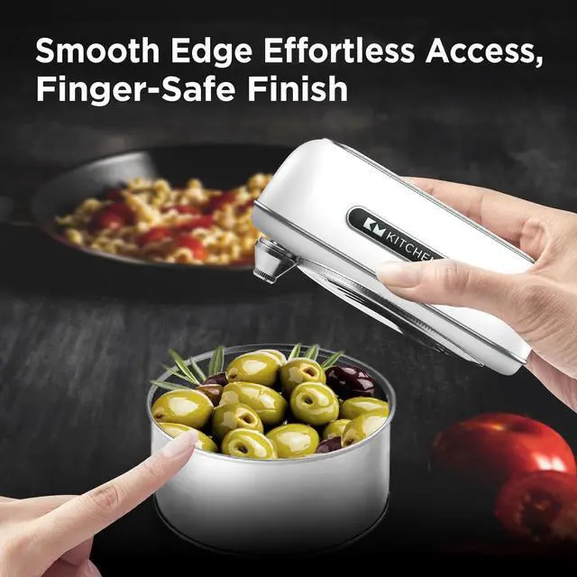 Alt view image 5 of 6 - Kitchen Mama Orbit One Rechargeable Can Opener: Hands-Free, USB-C Charging, Auto Shut-Off, Smooth Edge, Professional Blade for Large Cans, with Elegant Storage Box (White)