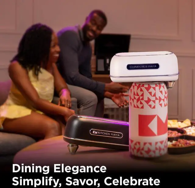 Alt view image 6 of 6 - Kitchen Mama Orbit One Rechargeable Can Opener: Hands-Free, USB-C Charging, Auto Shut-Off, Smooth Edge, Professional Blade for Large Cans, with Elegant Storage Box (White)
