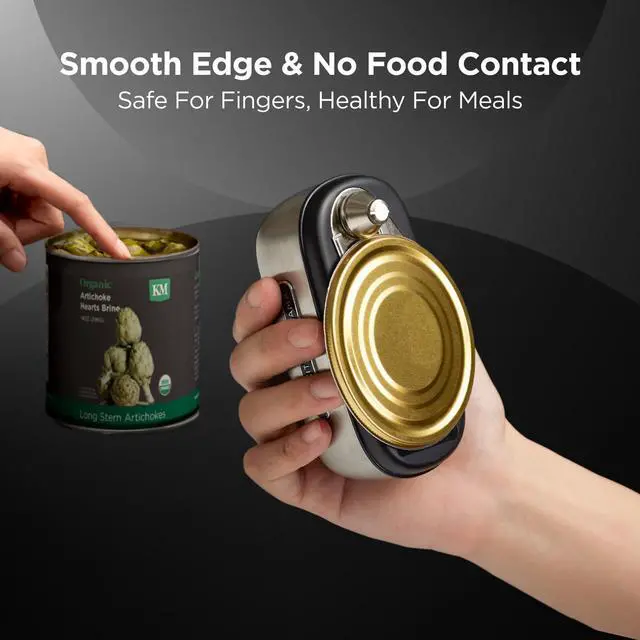Alt view image 5 of 6 - Kitchen Mama Orbit One Stainless Steel Rechargeable Can Opener: Hands-free Operation, USB-C Charging, Automatic Shut-off, Smooth-edge Cutting, Professional-grade Blade for Large Cans