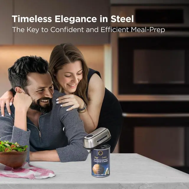 Alt view image 6 of 6 - Kitchen Mama Orbit One Stainless Steel Rechargeable Can Opener: Hands-free Operation, USB-C Charging, Automatic Shut-off, Smooth-edge Cutting, Professional-grade Blade for Large Cans