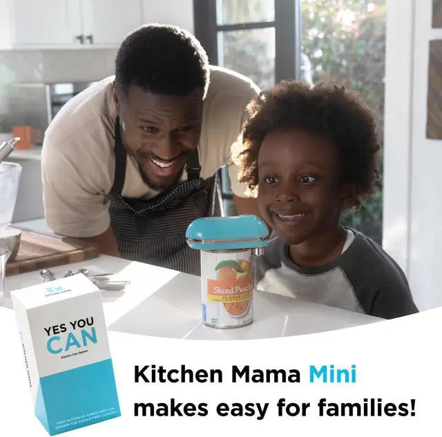 Alt view image 6 of 6 - Kitchen Mama Mini Electric Can Opener: Open Your Cans with A Simple Push of Button - No Sharp Edge, Food Safe and Battery Operated Cute Opener(Blue)