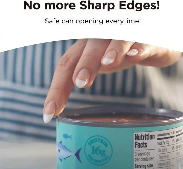 Alt view image 5 of 6 - Kitchen Mama Mini Electric Can Opener: Open Your Cans with A Simple Push of Button - No Sharp Edge, Food Safe and Battery Operated Cute Opener(Blue)