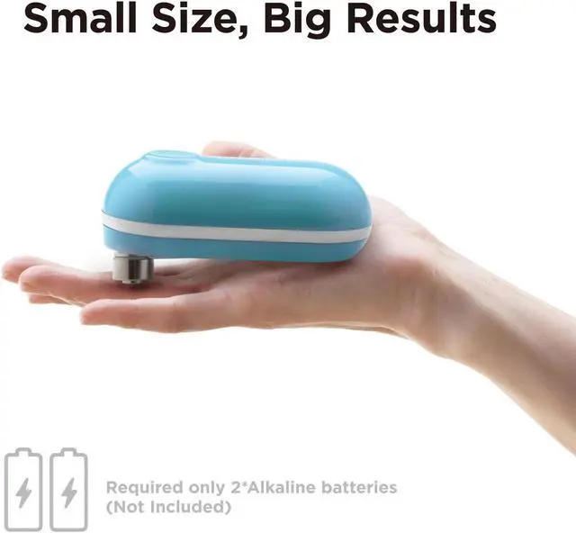 Alt view image 3 of 6 - Kitchen Mama Mini Electric Can Opener: Open Your Cans with A Simple Push of Button - No Sharp Edge, Food Safe and Battery Operated Cute Opener(Blue)