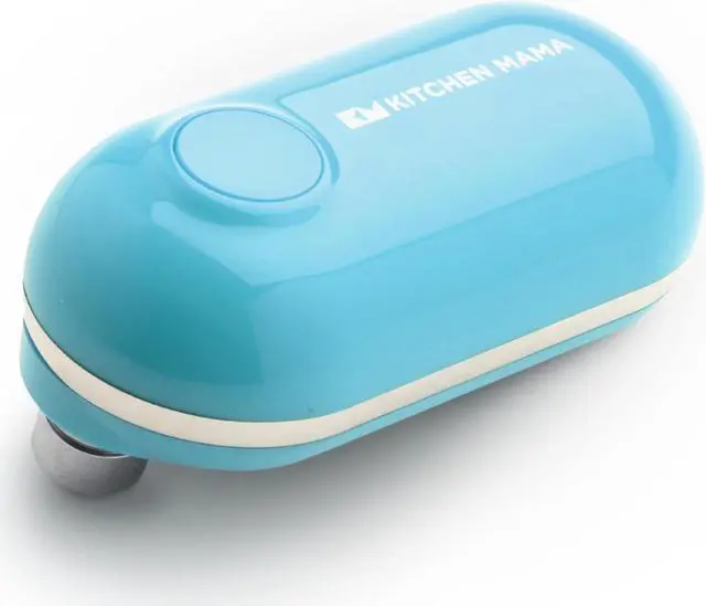 Main image of Kitchen Mama Mini Electric Can Opener: Open Your Cans with A Simple Push of Button - No Sharp Edge, Food Safe and Battery Operated Cute Opener(Blue)