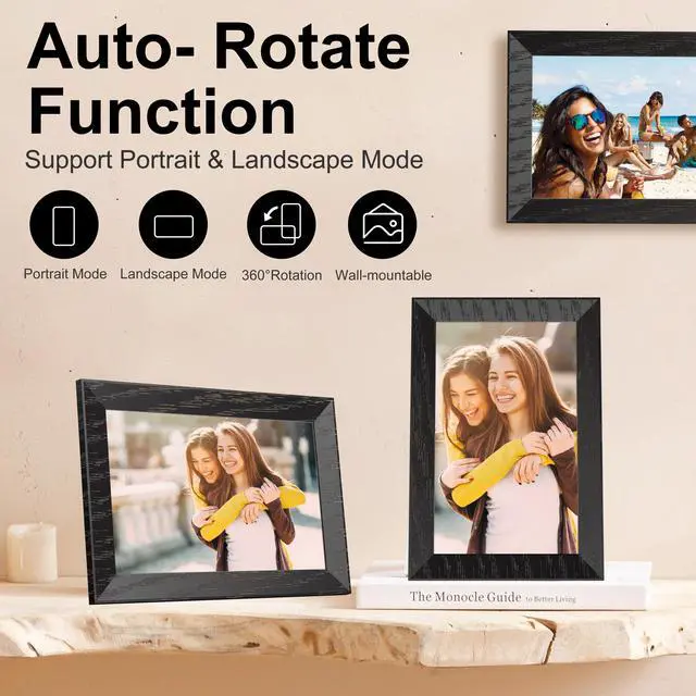 Alt view image 5 of 7 - Tibuta 10 Inch Wi-FI Digital Photo Frame, 1024 x 600 IPS, Digital Picture Touchscreen, 16G Memory, Share Photos or Videos via Uhale Apps