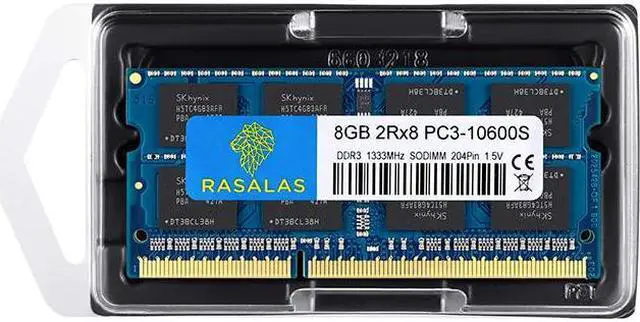 Alt view image 6 of 6 - Rasalas 8GB DDR3 PC3-10600S DDR3 1333MHz 1.5V CL9 Ram 2RX8 PC3 204 Pin SODIMM Laptop Notebook Computer Memory Ram Module Chips