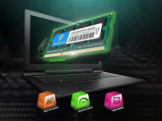 Alt view image 5 of 7 - RASALAS 8GB(2X4GB) KIT PC3-8500 DDR3 1066Mhz 8500s 4GB SODIMM RAM Laptop Memory Upgrade for Notebook 204PIN 1.5V Memory