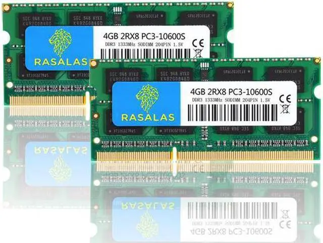 Main image of Rasalas 8GB(2X4GB) KIT PC3-10600S DDR3 1333mhz Sodimm RAM Upgrade for AMD Intel Laptop, MacBook Pro 13/15/17 inch Early/Late 2011,iMac 21.5-inch Mid/Late 2011,27-inch Mid 2011,Mac Mini 5,1 & 5,2 Mid