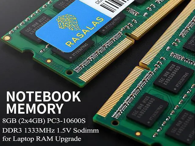 Alt view image 3 of 7 - Rasalas 8GB(2X4GB) KIT PC3-10600S DDR3 1333mhz Sodimm RAM Upgrade for AMD Intel Laptop, MacBook Pro 13/15/17 inch Early/Late 2011,iMac 21.5-inch Mid/Late 2011,27-inch Mid 2011,Mac Mini 5,1 & 5,2 Mid
