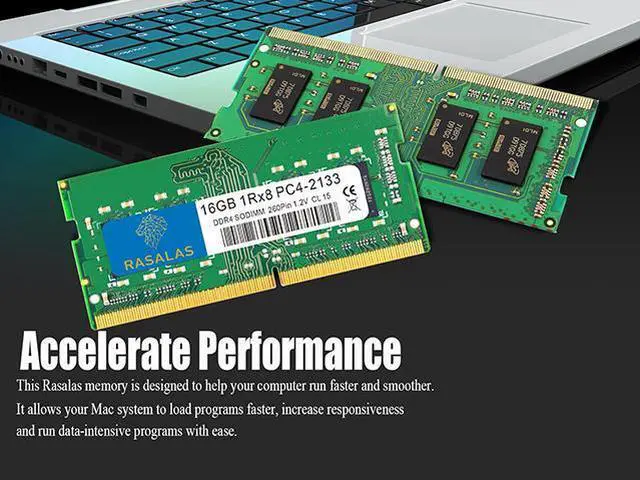 Alt view image 5 of 7 - Rasalas 16GB DDR4 2133MHz PC4-17000S Unbuffered Non-ECC 1.2V CL15 1Rx8 Dual Rank 260 Pin SODIMM Laptop/Notebook Memory Module Upgrade 16GB green