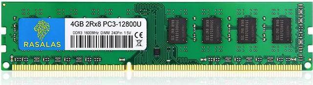 Alt view image 4 of 7 - Rasalas 4gb DDR3 PC3-12800U DDR3 1600MHz SODIMM RAM 2Rx8 1.35V CL11 Notebook RAM Memory Modules for Intel AMD and Mac Computer GREEN RAM