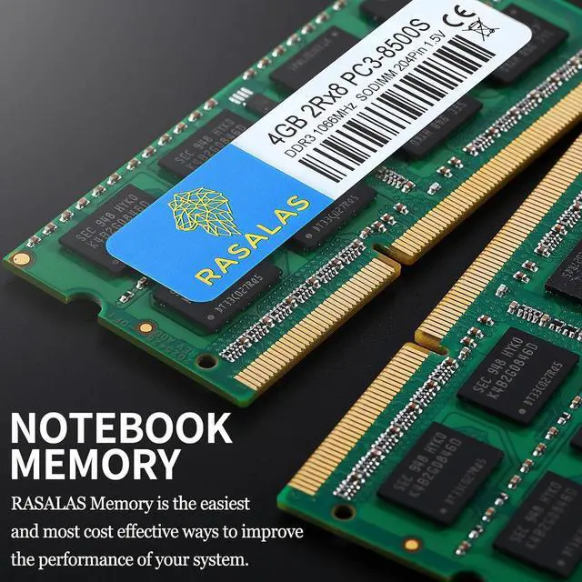 Alt view image 2 of 7 - Rasalas 8GB Kit (2 x 4GB) PC3-8500S 1067MHz 1066MHz DDR3 8500 PC3-8500 SODIMM Memory for Late 2008, Early/Mid/Late 2009, Mid 2010