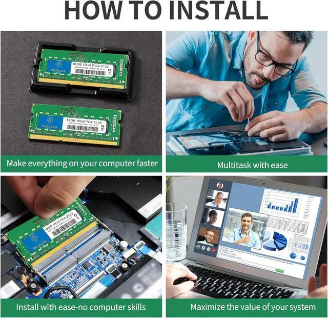 Alt view image 7 of 7 - Rasalas 32 GB Kit (2 x 16 GB) DDR4 2133 MHz PC4-17000 Non-ECC Unbuffered 1.2 V CL15 1Rx8 PC4-2133P Sing 1 x 16 GB Laptop RAM Upgrade 16GB