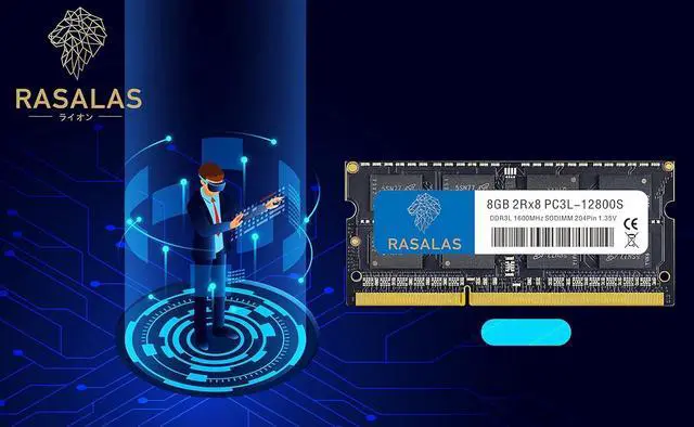 Alt view image 4 of 4 - Rasalas DDR3L 8GB DDR3 1600MHz PC3L-12800 1x8GB DDR3 Non ECC Unbuffered 1.35V CL11 2Rx8 Dual Rank SODIMM Laptop Memory RAM