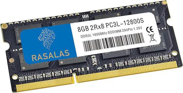 Alt view image 3 of 6 - Rasalas 16GB 2x 8GB DDR3-1600 1600MHz PC3L-12800S 12800 Non-ECC Unbuffered 1.35V CL11 2Rx8 Dual Rank SODIMM Laptop Memory RAM Memory