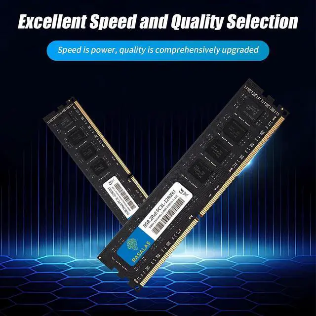 Alt view image 6 of 7 - Rasalas 16GB Kit (2x8GB) PC3-12800U DDR3 1600MHz DDR3L 12800U RAM 2Rx8 DDR3L-1600 Udimm CL11 1.35V Desktop Computer Memory Module DIMM RAM