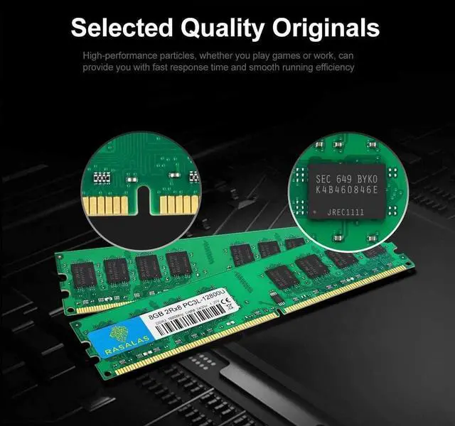 Alt view image 4 of 7 - Rasalas PC3-12800U 16GB Kit DDR3 1600MHz (2x8GB) DDR3L 12800U RAM 2Rx8 DDR3L-1600 Udimm CL11 1.35V Desktop Computer Memory