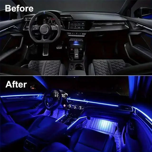 Alt view image 6 of 6 - NO. 1pc 196 Inch Interior Car LED Strip Lights with APP Control, RGB 16 Million Colors USB Ambient LED Light Bar, Music Sync Rhythm, Low Noise And Electric Sound LED Light Bar for Car