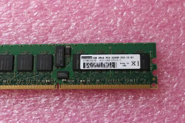 Alt view image 2 of 3 - DTM63327B Dataram 1GB DDR2-400MHz ECC Reg CL3 240-Pin DIMM Dual Rank Memo