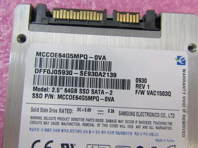 Alt view image 4 of 4 - MCC0E64G5PQ-0VA Samsung 64GB SATA 2.5'' SOLID STATE DRIVE