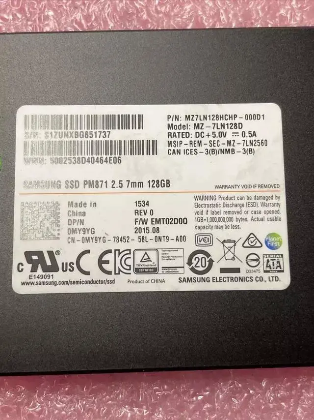 Alt view image 3 of 3 - Dell MY9YG 128 GB 2.5 Inches Internal Solid State Drive for Latitude 11 (3150) - 6 Gbps - SATA - Triple Level Cell - PM871 Series