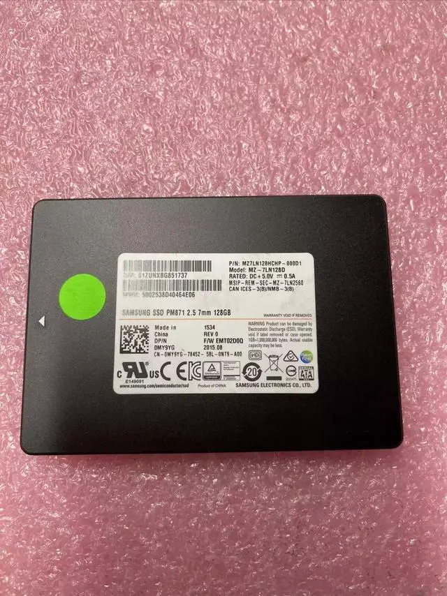 Main image of Dell MY9YG 128 GB 2.5 Inches Internal Solid State Drive for Latitude 11 (3150) - 6 Gbps - SATA - Triple Level Cell - PM871 Series