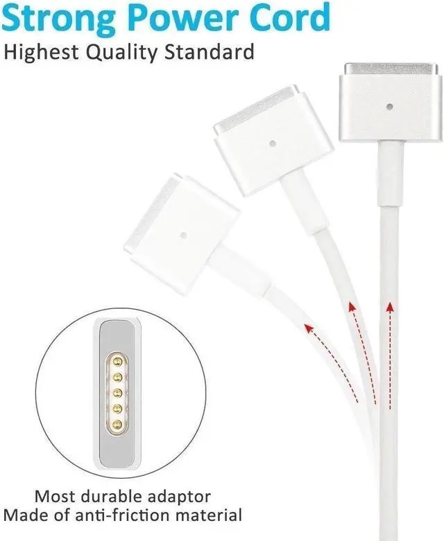 Alt view image 4 of 6 - OEM for CH-Apple  Mac Book Pro Charger - 60W (T)-Tip Power Adapter,Compatible with Mac Book Pro/Air (Between 2012-2017) 1425, A1435, A1502, A1466, A1436, A1465 - Laptop AC Power Supply Cord
