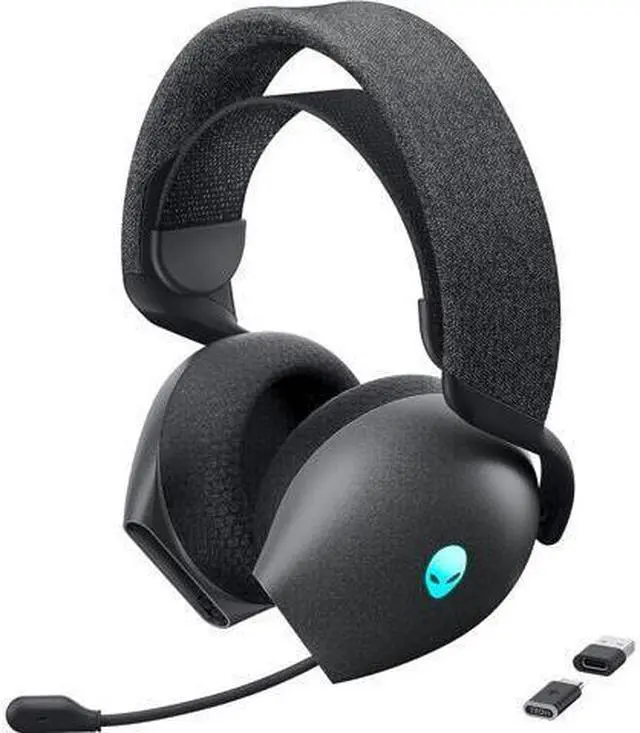 Main image of Alienware AW720H Dual-Mode Wireless Gaming Headset - Dolby Atmos Spatial Sound, Wireless 2.4 GHz, 3.5mm Connector Cable, in-line Controls, Integrated Microphone, Unidirectional - BLACK