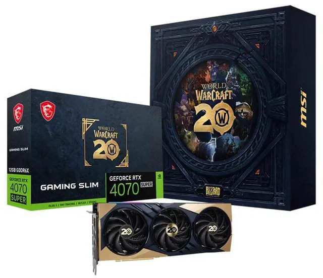 Alt view image 7 of 7 - MSI GeForce RTX 4070 SUPER 12G GAMING SLIM World of Warcraft EDITION GDDR6X PCI Express 4.0 ATX Video Card