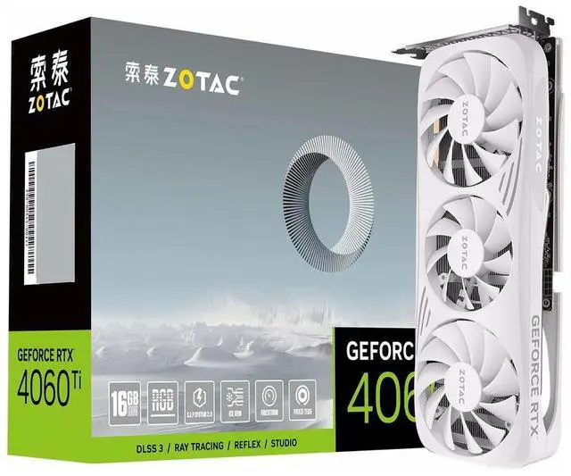 Alt view image 5 of 5 - ZOTAC GAMING GeForce RTX 4060 Ti Trinity OC 16 GB White Edition DLSS 3  GDDR6 128-bit 18 Gbps PCIE 4.0 Gaming Graphics Card,1 x HDMI.3 x DisplayPort