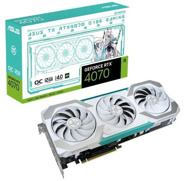 Alt view image 6 of 6 - ASUS TX GeForce RTX 4070 OC White Edition Gaming Graphics Card (PCIe 4.0, 12GB GDDR6X, DLSS 3, HDMI 2.1, DisplayPort 1.4a) TX-RTX4070-O12G-GAMING