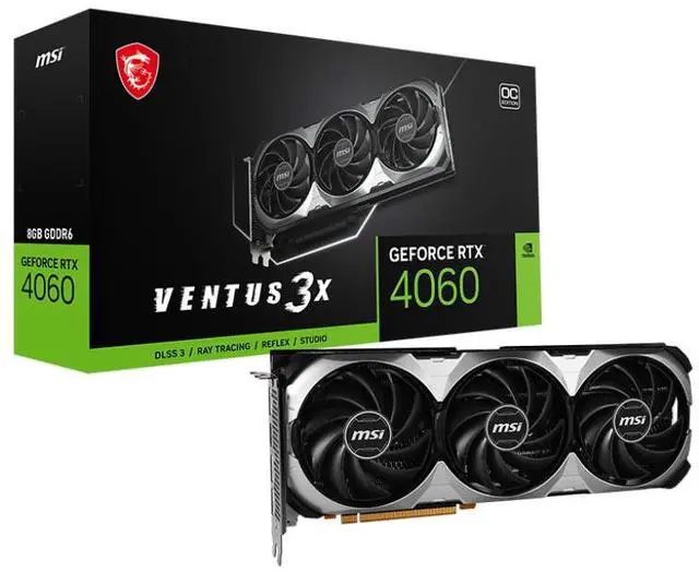 Alt view image 5 of 5 - MSI Ventus GeForce RTX 4060 8GB GDDR6 PCI Express 4.0 x16 ATX Graphics Card RTX 4060 VENTUS 3X 8G OC