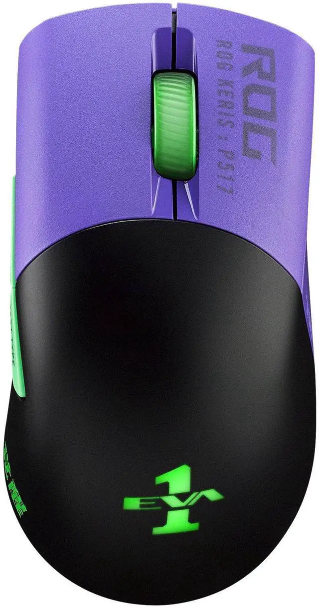 Main image of ASUS ROG Keris Wireless EVA Edition Gaming Mouse, Tri-mode connectivity (2.4GHz RF, Bluetooth, Wired), 16000 DPI Sensor, 7 Programmable Buttons, PBT, Hot-Swappable, Paracord Cable (90MP02S0-BMAA00)