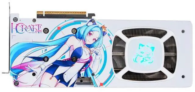 Alt view image 3 of 5 - MAXSUN GeForce RTX 5060 iCraft AIGA OC 8G Graphics Card, 3x WINDFORCE Fans, 128-bit, 8GB GDDR7, PCI Express 5.0 x8, DLSS 4, HDMI, DisplayPort, ARGB 5V 3PIN SYNC, Anime White GPU