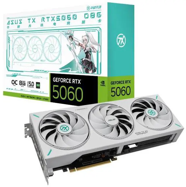 Main image of ASUS TX Gaming GeForce RTX 5060 OC Gaming Graphics Card (PCIe 5.0, 8GB GDDR7, DLSS 4, HDMI 2.1b, DisplayPort 2.1b, AI performance 630 TOPs) TX-RTX5060-O8G-GAMING