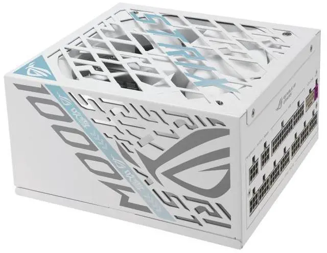 Alt view image 2 of 7 - ASUS ROG STRIX 1000W Platinum Snow Edition,Gallium Nitride (GaN) ,80PLUS PLATINUM Certified Full Modular, Compatible with PCIe Gen 5.1 and  ATX 3.1 Power Supply, White PSU -ROG-STRIX-1000P-GAMING-Snow