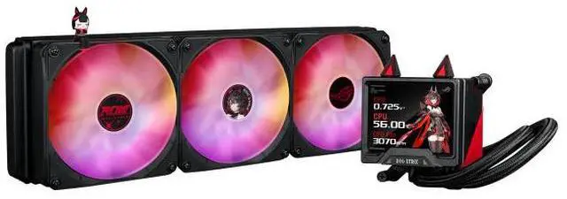 Alt view image 2 of 7 - ASUS ROG STRIX RO JI EDITION 360 ARGB LCD All-in-one Liquid CPU Cooler With 3.5 LCD, ASUS InfoHub Custom Animation, Asetek Pump, 3x ROG 120mm Radiator Magnetic Daisy-Chainable ARGB Fans