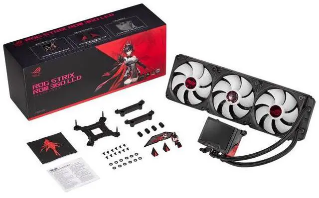 Alt view image 7 of 7 - ASUS ROG STRIX RO JI EDITION 360 ARGB LCD All-in-one Liquid CPU Cooler With 3.5 LCD, ASUS InfoHub Custom Animation, Asetek Pump, 3x ROG 120mm Radiator Magnetic Daisy-Chainable ARGB Fans