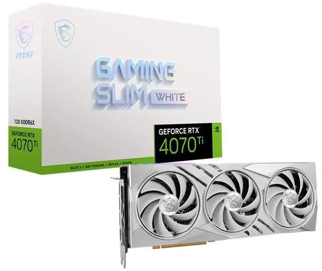 Alt view image 7 of 7 - MSI Gaming GeForce RTX 4070 Ti WHITE 12GB GDDR6X PCI Express 4.0 ATX Graphics Card RTX 4070 Ti GAMING X SLIM WHITE  12G