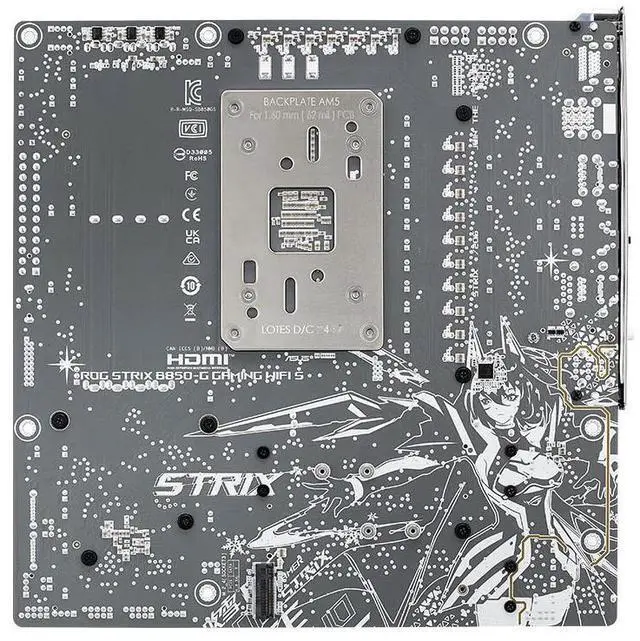 Alt view image 5 of 5 - ASUS ROG Strix B850-G Gaming WiFi S AMD AM5 B850 mATX white Motherboard with 14+2+1 power stages, DDR5 support with AEMP, WIFI 7,4x M.2, PCIe 5.0 x16, USB 20Gbps Type-C, VRM thermal armor, 8-layer PCB
