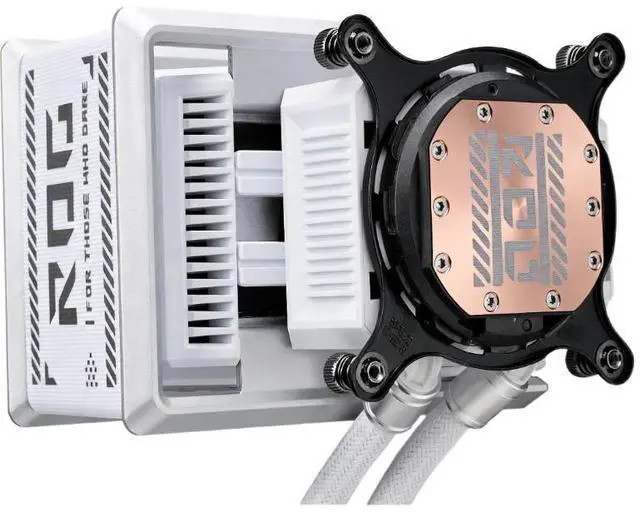 Alt view image 4 of 4 - ASUS ROG Ryuo IV SLC 360 ARGB White Edition All-in-one AIO Liquid CPU Cooler, 3D visual effects, curved 6.67'' AMOLED screen and ROG AF 12C ARGB fan, for AMD AM4/AM5 & Intel LGA1851/1700 Compatible