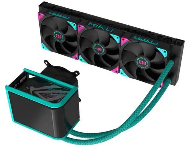 Alt view image 2 of 4 - ASUS ROG Ryuo IV SLC 360 ARGB  RO JI x HATSUNE MIKU Edition All-in-one AIO Liquid CPU Cooler with 360mm Radiator, 3D visual effects, curved 6.67'' AMOLED screen and ROG MF 12C ARGB fan