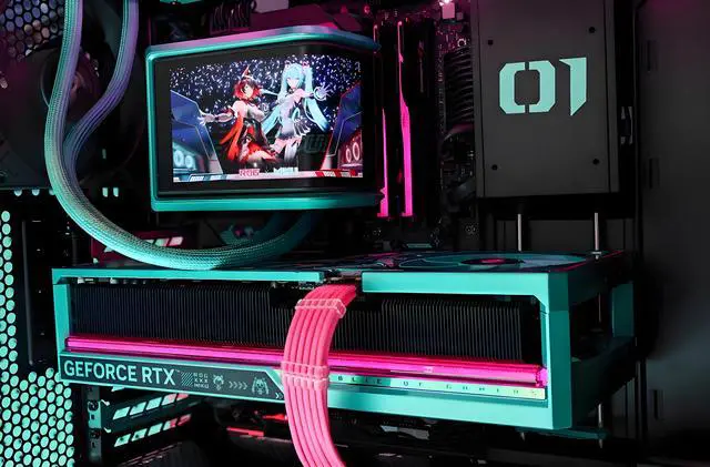 Alt view image 4 of 4 - ASUS ROG Ryuo IV SLC 360 ARGB  RO JI x HATSUNE MIKU Edition All-in-one AIO Liquid CPU Cooler with 360mm Radiator, 3D visual effects, curved 6.67'' AMOLED screen and ROG MF 12C ARGB fan