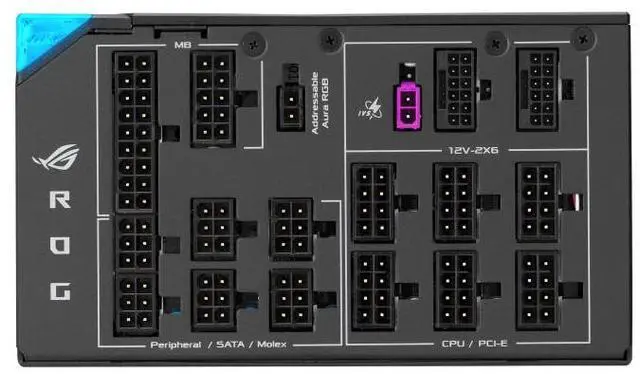 Alt view image 6 of 7 - ASUS ROG Thor 1600W Titanium III PSU (80 PLUS Titanium Certified, ATX 3.1, GaN MOSFET, GPU-First Intelligent Voltage Stabilizer, Magnetic OLED Display, Turbo Mode)