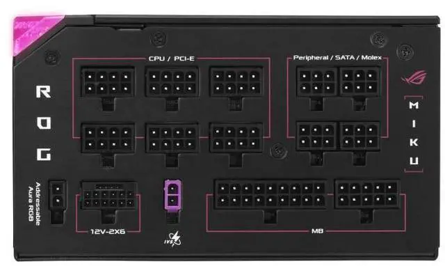 Alt view image 6 of 7 - ASUS ROG Thor 1200W Platinum III RO JI x HATSUNE MIKU Edition PSU (80 PLUS Platinum Certified, ATX 3.1, GaN MOSFET, GPU-First Intelligent Voltage Stabilizer, Magnetic OLED Display, Turbo Mode) - RO JI